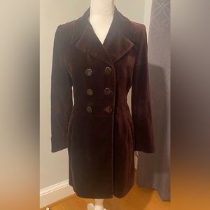 Zara Burgundy Velvet Coat
